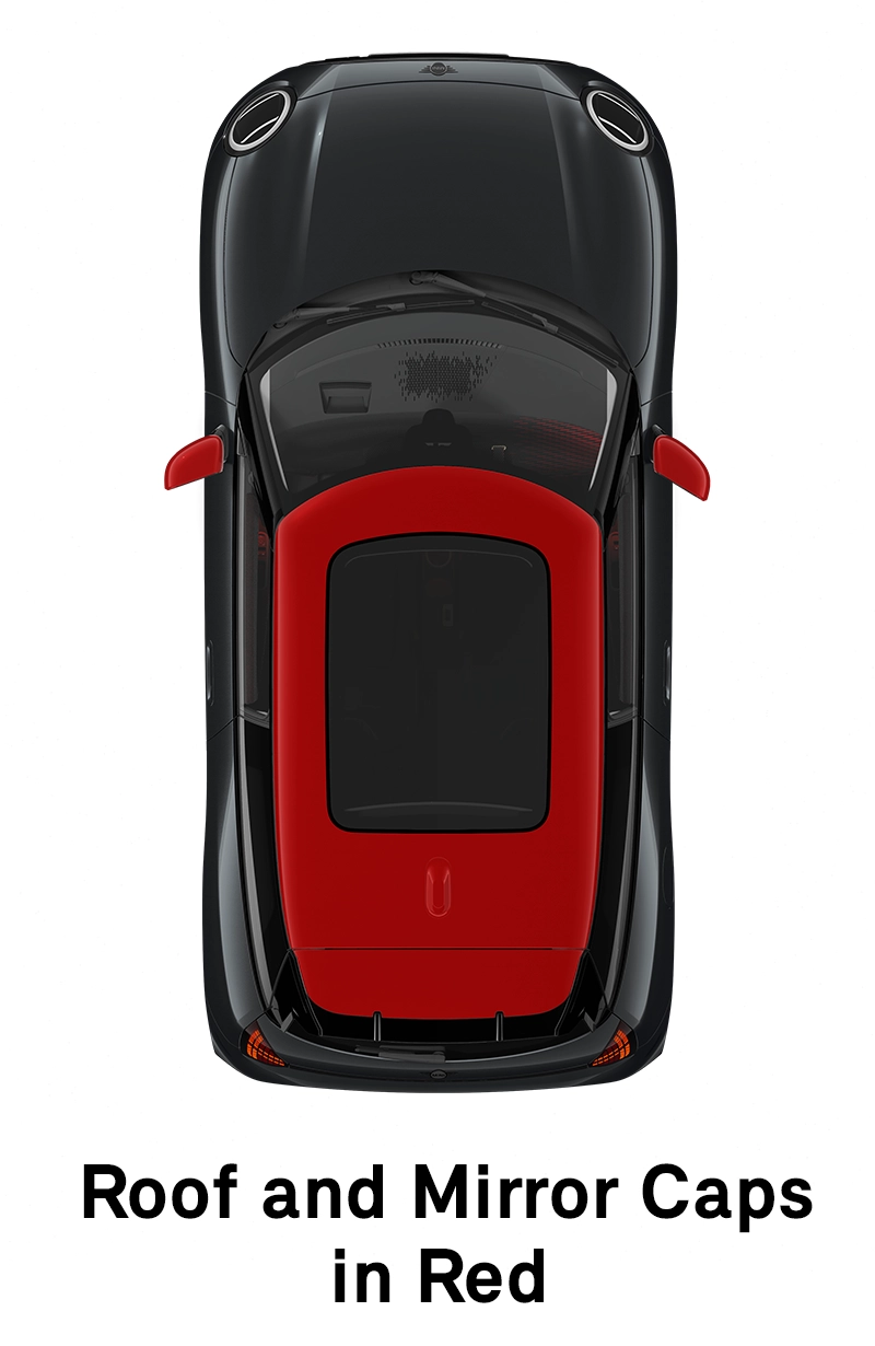  MINI - equipment - sport style roof and mirror caps in red