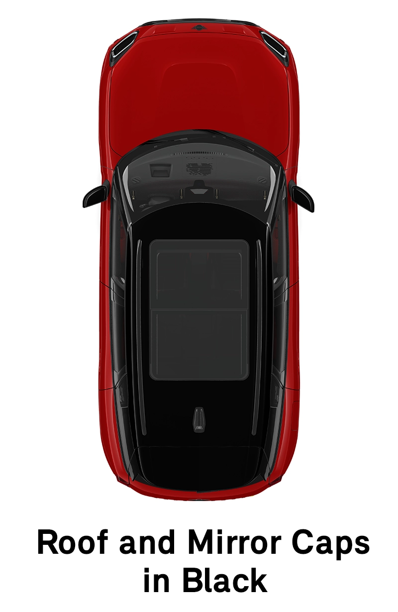  MINI - equipment - jcw style roof and mirror caps in black