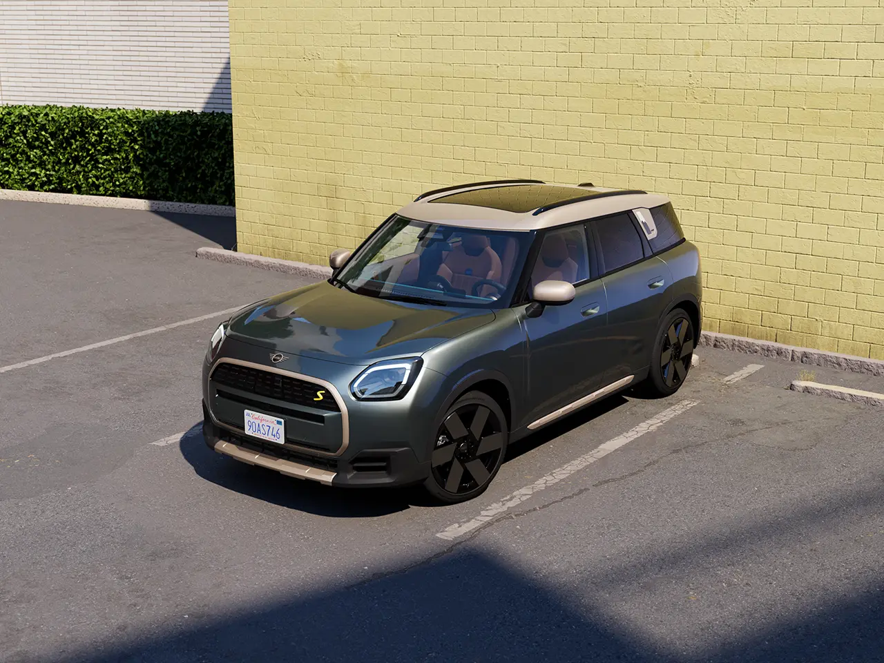 Video showcasing the interior and exterior of a MINI Countryman in detail. The camera pans across the dashboard, highlighting design elements.