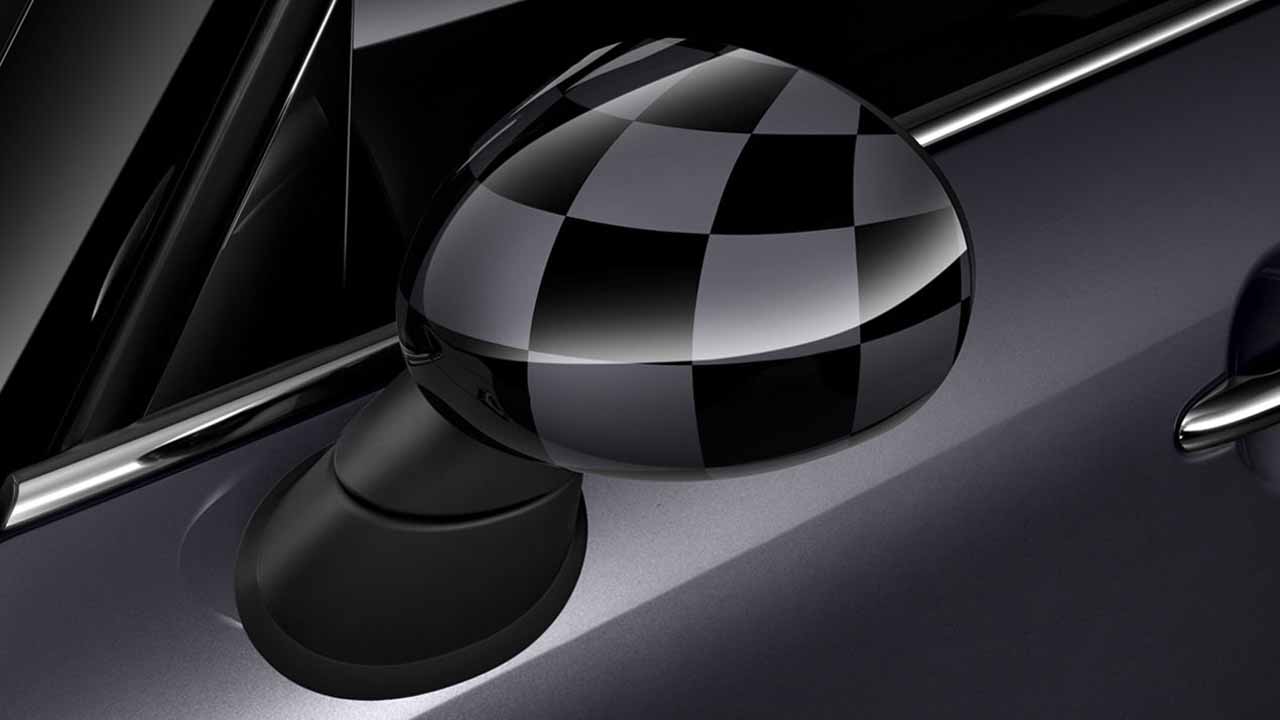 MINI exterior mirror caps Checkered Flag black grey