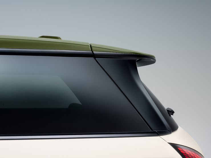 Side close view of the MINI Paul Smith Contrast Roof in Nottingham Green