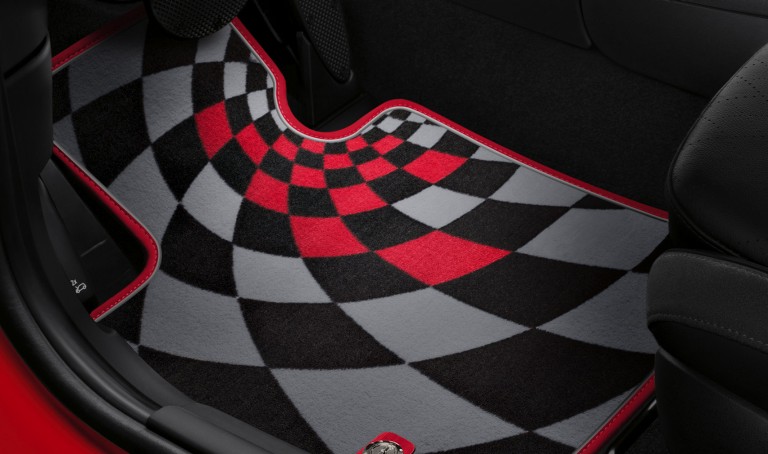 Textile floor mat.