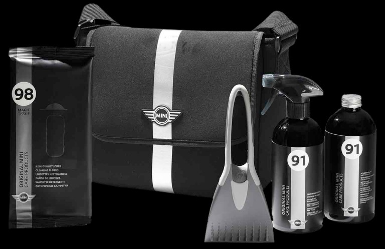MINI bags showing car care kit.