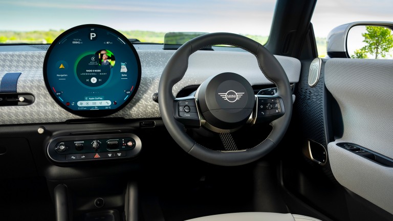 all-electric MINI Cooper dash interior