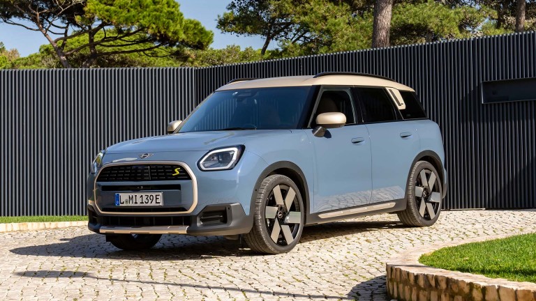 all-electric MINI Countryman parked on drive